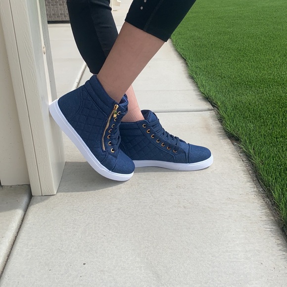 *HOST PICK* Quilted High Top Sneakers in Denim - Picture 4 of 10